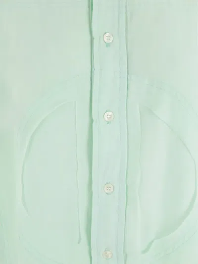 Edward Cuming Frayed-edge Button-down Shirt In Green