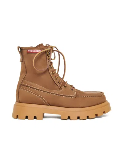 Dsquared2 Stivali Explorer In Pelle In Brown