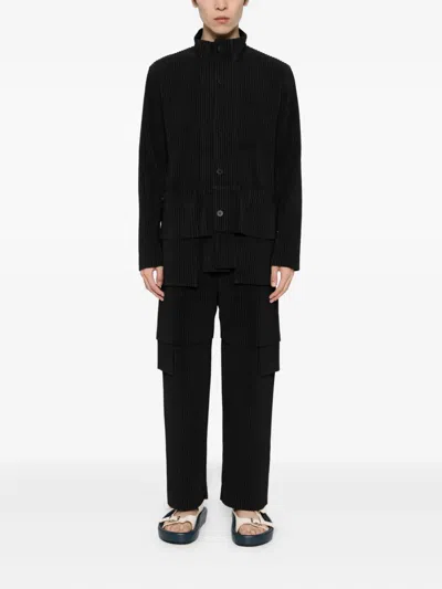 Issey Miyake Long Sleeve Shirt Featuring Large Front Pockets In Black