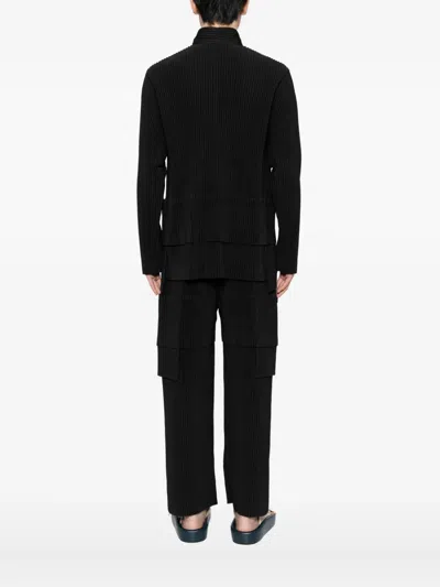Issey Miyake Long Sleeve Shirt Featuring Large Front Pockets In Black