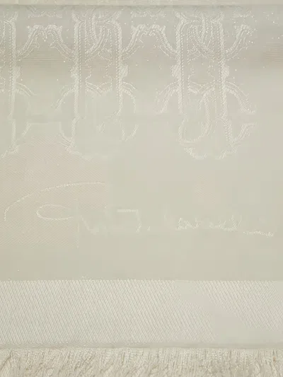 Roberto Cavalli Shawl With Rc Monogram Print In Neutral