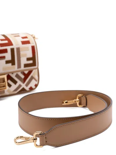 Fendi Medium Baguette Ff-motif Shoulder Bag In Neutral