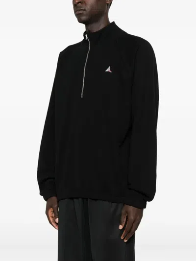 Roa Logo 490gsm Heavy Half Zip Clothing In Black