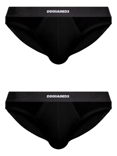 Dsquared2 Logo-jacquard Briefs In Black