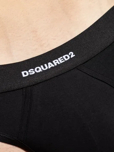 Dsquared2 Logo-jacquard Briefs In Black