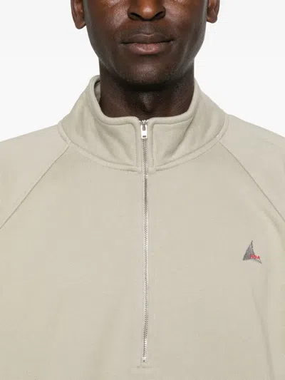 Roa Logo 490gsm Heavy Half Zip Clothing In Neutral