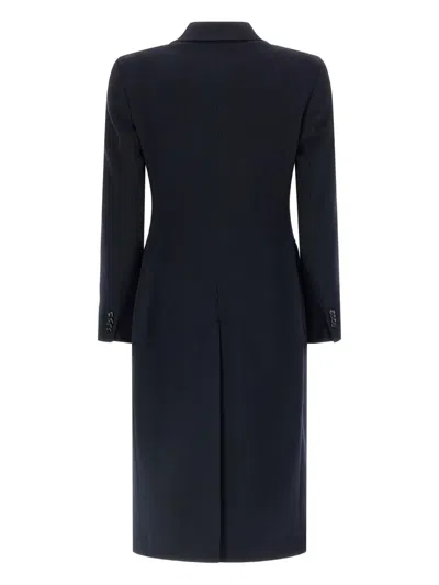 Tagliatore Double-breasted Coat Notched Lapels In Blue