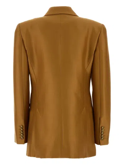 Zimmermann Caramel Wool Blend Hypnotic Blazer In Brown