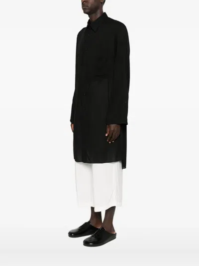 Yohji Yamamoto Asymmetric Collar Shirt In Black