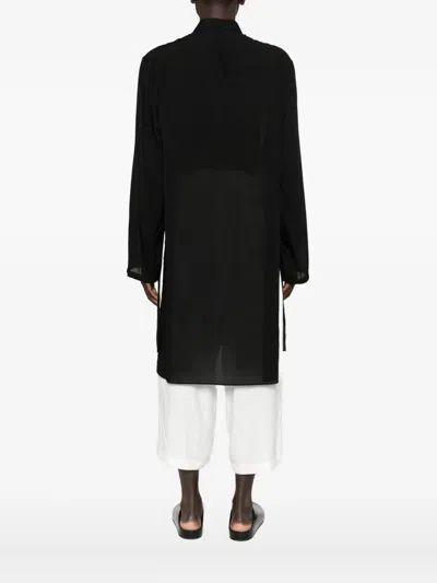 Yohji Yamamoto Asymmetric Collar Shirt In Black