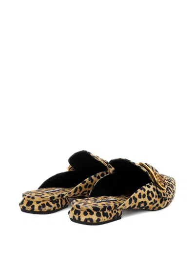 Roberto Cavalli Leopard-print Pointed-toe Flat Pump In Brown