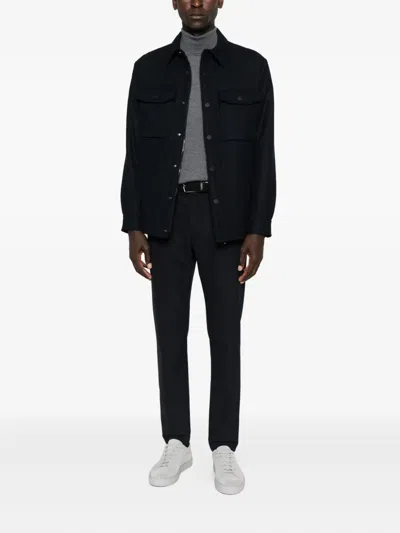 Tagliatore Beige Wool Turtleneck Sweater In Gray