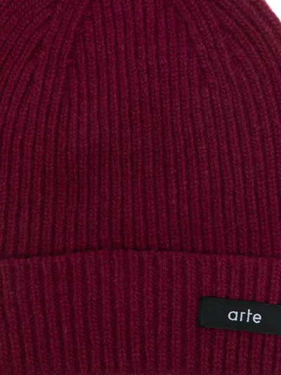 Arte Antwerp Ribbed-knit Beanie Hat In Red