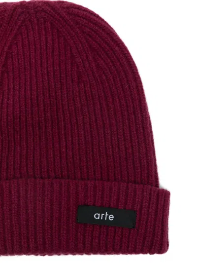 Arte Antwerp Ribbed-knit Beanie Hat In Red