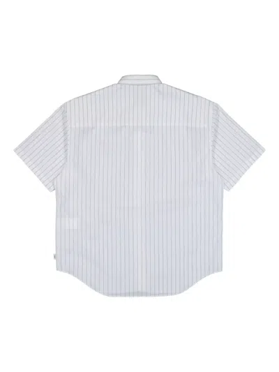 Wtaps Bd 03 Pinstripe-pattern Short-sleeve Shirt In White