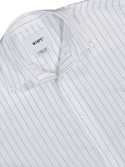 Wtaps Bd 03 Pinstripe-pattern Short-sleeve Shirt In White