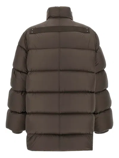 Rick Owens Turtle Zip-front Padded Coat In Brown