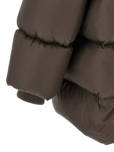 Rick Owens Turtle Zip-front Padded Coat In Brown