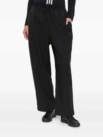 Y-3 3-stripes Drawstring Track Pants In Black