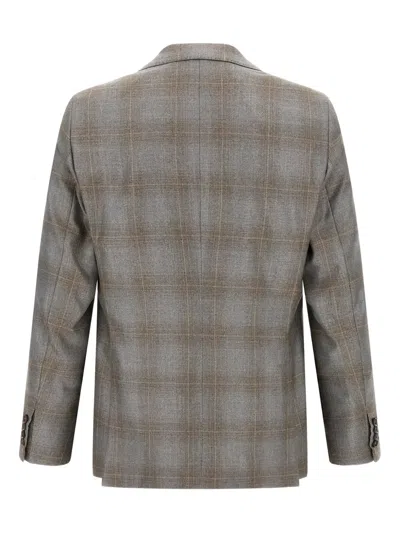 Pal Zileri Double-breasted Blazer Featuring Notch Lapel In Gray