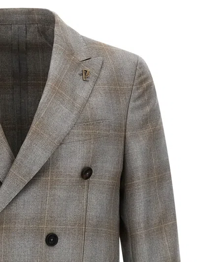 Pal Zileri Double-breasted Blazer Featuring Notch Lapel In Gray