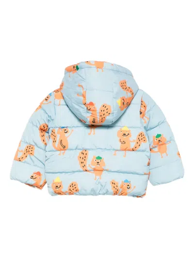 Stella Mccartney Squirrel-print Puffer Jacket In Blue