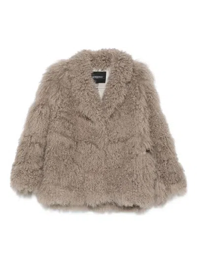 Simonetta Ravizza Curly-fur Jacket In Neutral