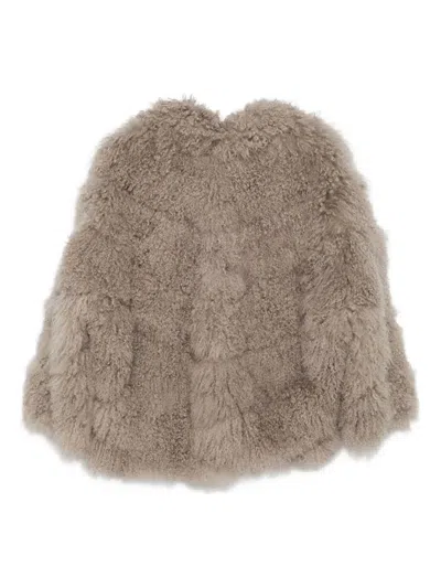 Simonetta Ravizza Curly-fur Jacket In Neutral