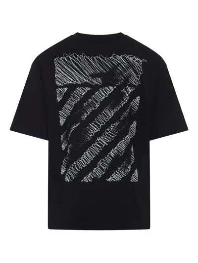 Off-white Ribbed Crew Neck Short-sleeve T-shirt In Red