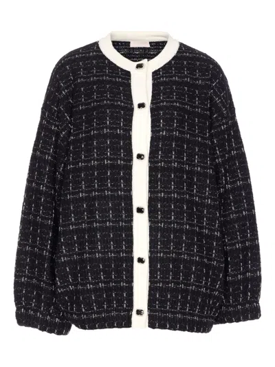 Liu •jo Long Flowing Maxi Cardigan With Open Front In Black