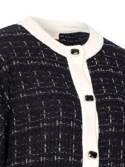 Liu •jo Long Flowing Maxi Cardigan With Open Front In Black