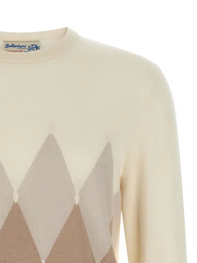 Ballantyne Argyle Sweater Sweaters And Cardigans Beige In Neutral