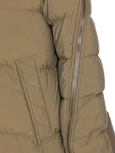Herno Green Padded Down Jacket Frontal Zip Closure In Brown