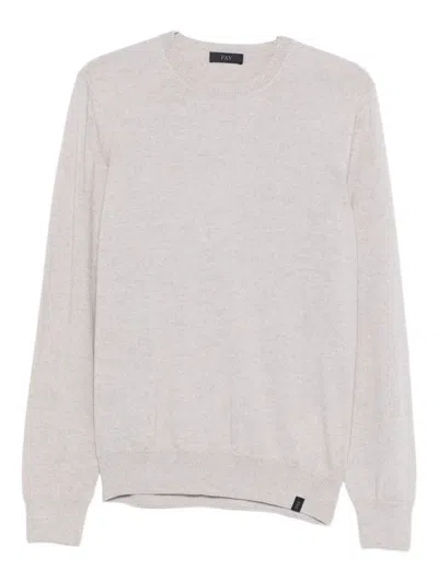 Fay Men Crew Neck Sweater In Gray