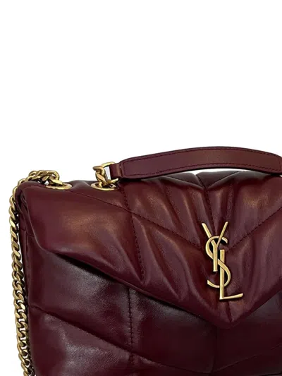 Saint Laurent Toy Puffer Quilted Chain-strap Shoulder Bag In Red