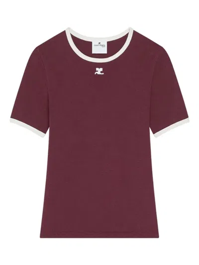 Courrèges T-shirts And Polos In Burgundy