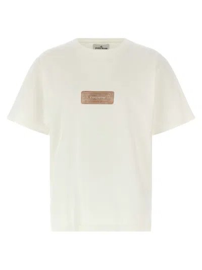 Stone Island Raw Beauty Recycled Cotton Archive Print T-shirt In White