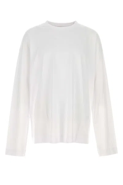 Dries Van Noten White Mock Neck Long Sleeve T-shirt In 1 White
