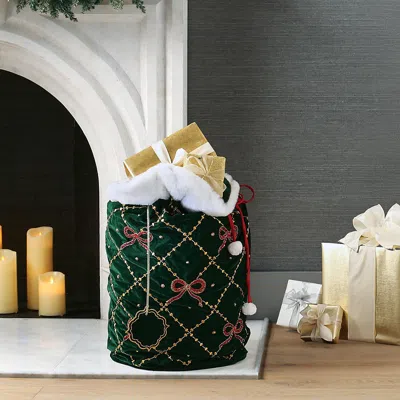 Frontgate Trellis Of Bows Santa Bag