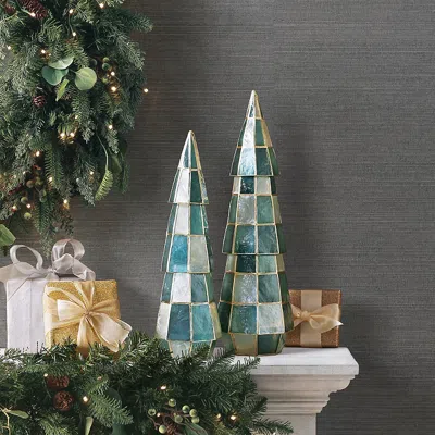 Frontgate Snowy Seaside Capiz Decorative Tree