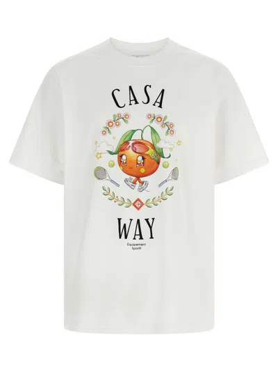 Casablanca Print T-shirt In White