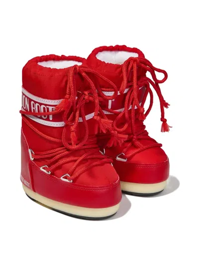 Moon Boot Red Icon Low Snow Boots In Red