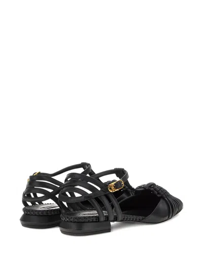 Roberto Cavalli Braided-embellihment Flat Pumps In Black