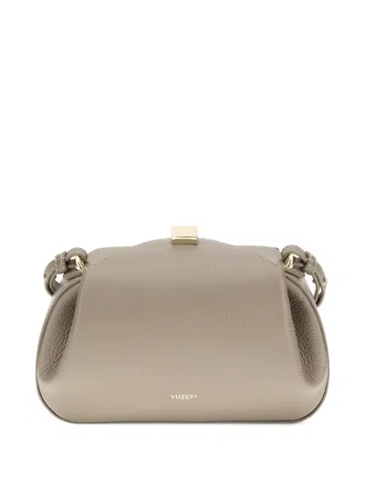 Yuzefi Small Oyster Pleated Magnet-closure Shoulder Bag In Neutral