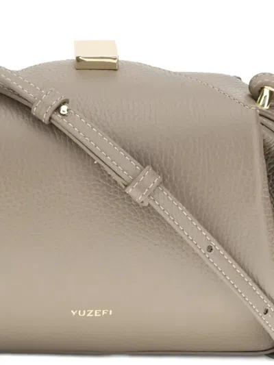 Yuzefi Small Oyster Pleated Magnet-closure Shoulder Bag In Neutral