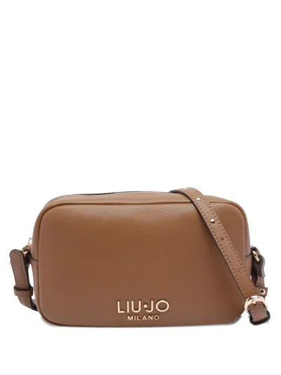 Liu •jo Small Camera Bag With Adjustable Studded Strap In Brown