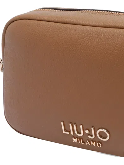 Liu •jo Small Camera Bag With Adjustable Studded Strap In Brown