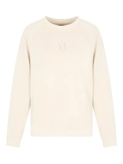 Armani Exchange Logo-print Sweatshirt In Neutral