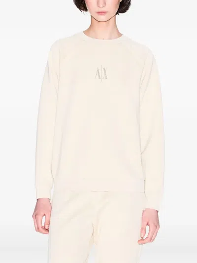 Armani Exchange Logo-print Sweatshirt In Neutral