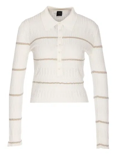 Pinko Jannu Long Sleeves Polo In White